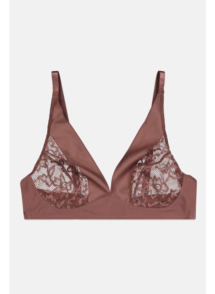 TRIUMPH Women Textured Non-Padded Triangle Bra, Brown  - Image 1