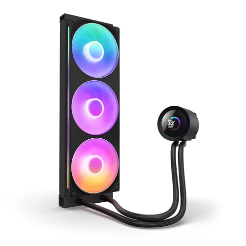 NZXT Kraken Plus 360 RGB AIO CPU Liquid Cooler 360mm Radiator F360 RGB Core Single Frame Fan Customizable 154 Square LCD AMD AM5 AM4 Intel LGA 18511700 1200115X Black - Image 3