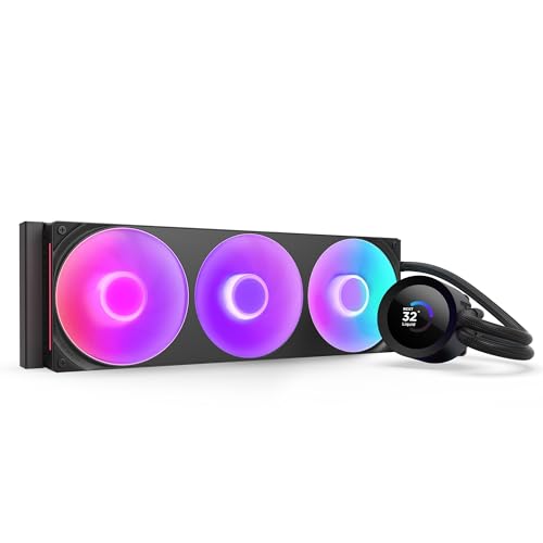 NZXT Kraken Plus 360 RGB AIO CPU Liquid Cooler 360mm Radiator F360 RGB Core Single Frame Fan Customizable 154 Square LCD AMD AM5 AM4 Intel LGA 18511700 1200115X Black - Image 1