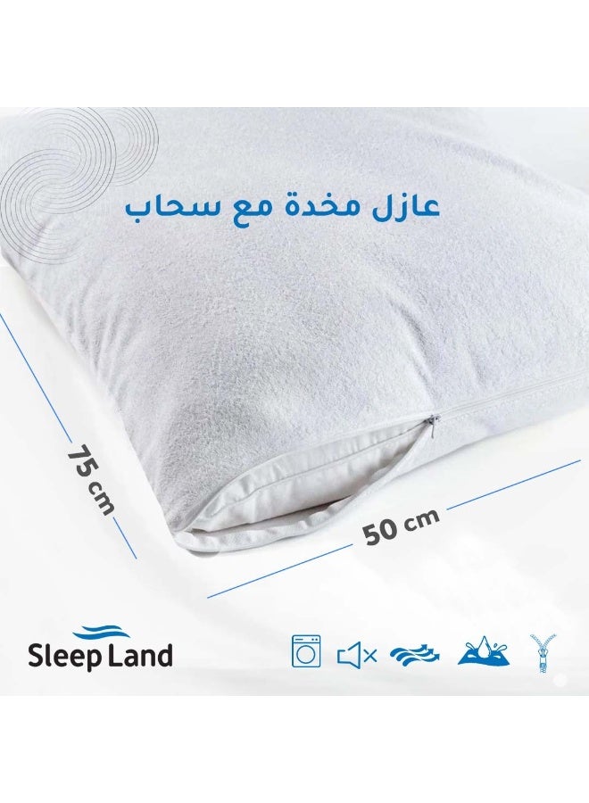 سليب لاند بكج النوم الفندقي – لباد 200×100 سم + واقي مرتبة + طقم واقي مخدة + منشفة قطن 70×140 سم + مفرش فندقي بيج - Image 5