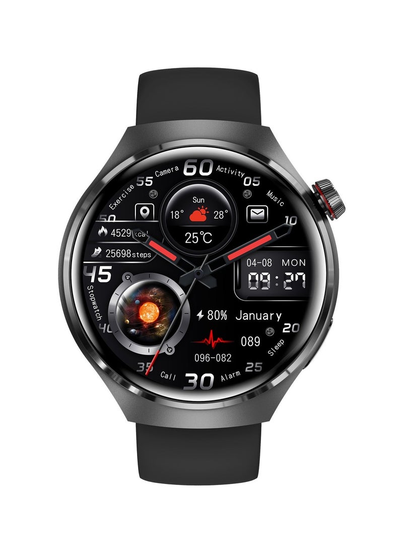 FereFit - Smart watch WISME-1 with Bluetooth calling function (answer/make calls), fitness tracking watch with sleep monitoring function, suitable for iPhone/Android, IP68 waterproof Curved Glass -Black - Image 1