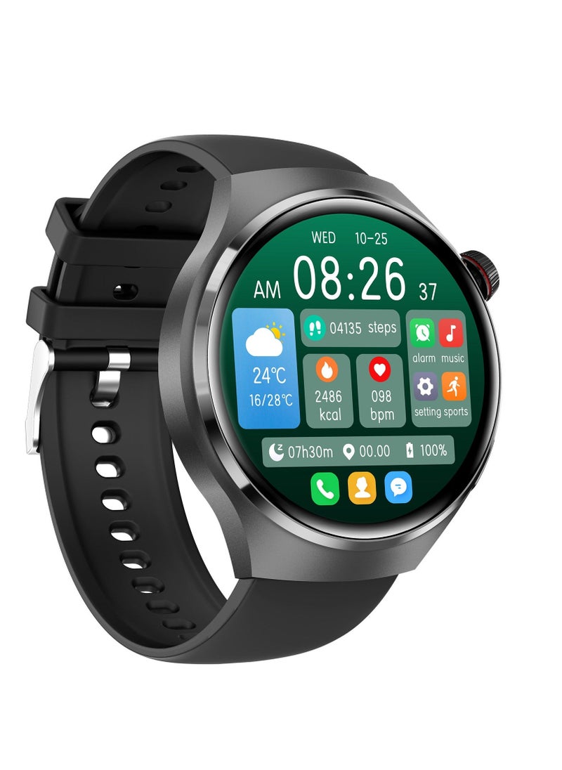 FereFit - Smart watch WISME-1 with Bluetooth calling function (answer/make calls), fitness tracking watch with sleep monitoring function, suitable for iPhone/Android, IP68 waterproof Curved Glass -Black - Image 1