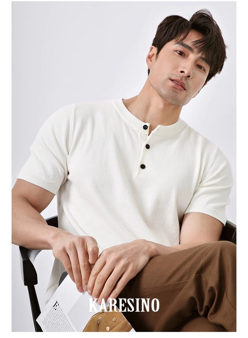 KARESINO Light Luxury Business Casual Short Sleeved Shirt - Image 5
