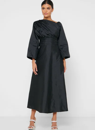 Khizana Draped Neckline Detail Dress