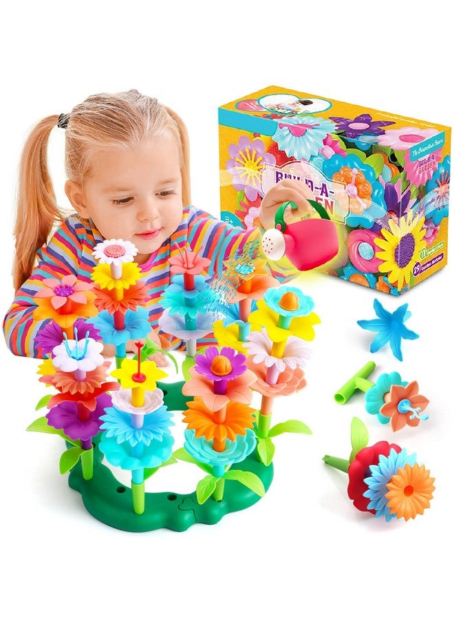 FUNZBO Flower Garden Building Toys Set - Birthday Gifts for Age 2 3 4 5 6 Years Old Girl, STEM Montessori Educational Toy for Toddler Kid, Sorting & Stacking Spring Gardening Set for Birathday Gift - Image 1