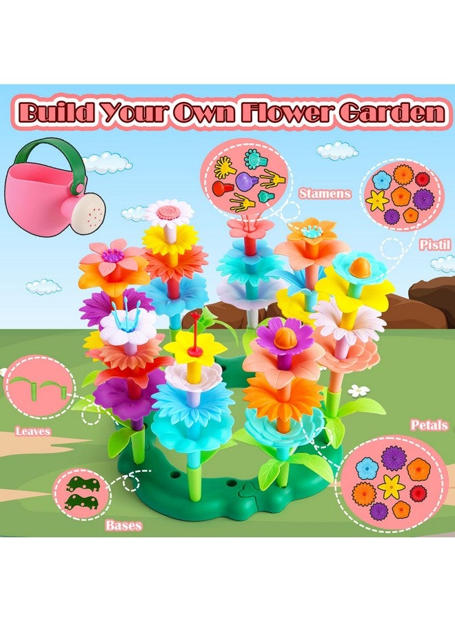 FUNZBO Flower Garden Building Toys Set - Birthday Gifts for Age 2 3 4 5 6 Years Old Girl, STEM Montessori Educational Toy for Toddler Kid, Sorting & Stacking Spring Gardening Set for Birathday Gift - Image 4
