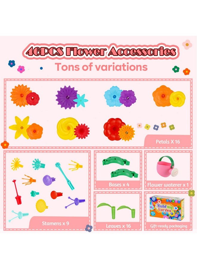 FUNZBO Flower Garden Building Toys Set - Birthday Gifts for Age 2 3 4 5 6 Years Old Girl, STEM Montessori Educational Toy for Toddler Kid, Sorting & Stacking Spring Gardening Set for Birathday Gift - Image 5