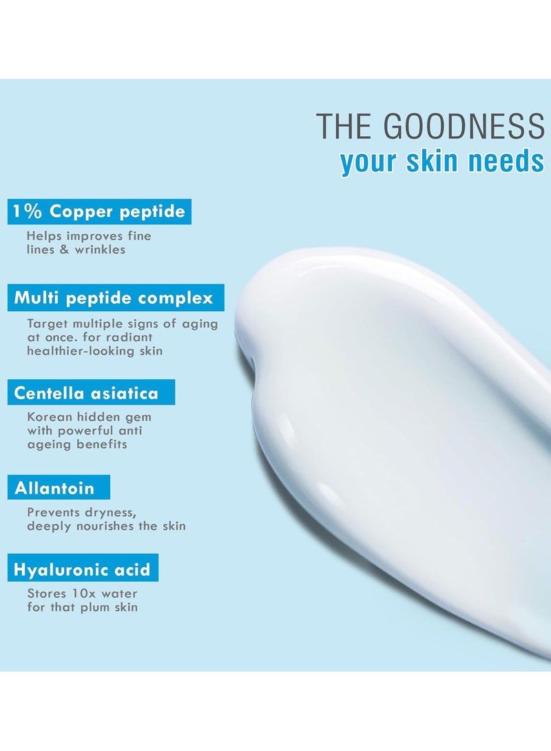 Glamveda 1 percent copper peptide age support sunscreen spf 30 centella asiatica broad spectrum blue light filter uva uvb protection 50gm - Image 3