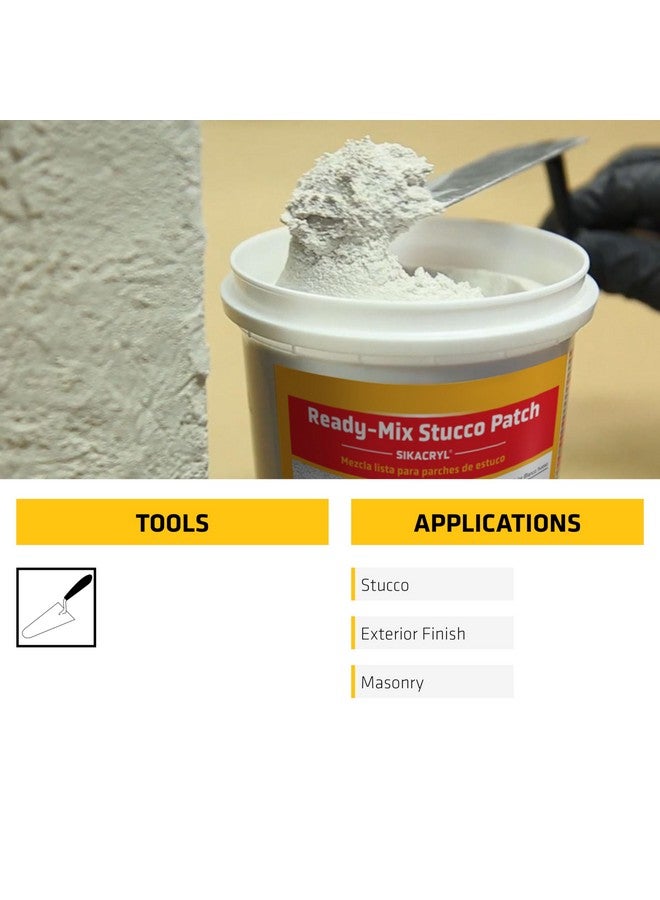 سيكا أكريل - إصلاح الجص - رقعة جص جاهزة، أبيض - إصلاح الشقوق الكبيرة في الجص - داخلي/خارجي - أساس أكريليك، محكم - سعة 1 كوارت - Image 5