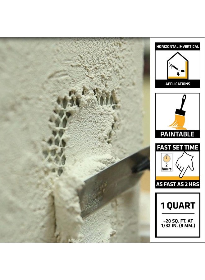 سيكا أكريل - إصلاح الجص - رقعة جص جاهزة، أبيض - إصلاح الشقوق الكبيرة في الجص - داخلي/خارجي - أساس أكريليك، محكم - سعة 1 كوارت - Image 2