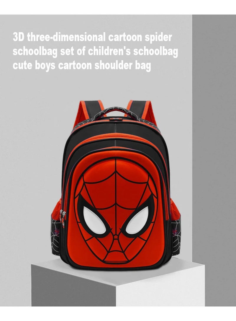 School Bag for Boys Girls Spiderman Face Backpack Waterproof Double Travel Bags Daypack School Bag Gifts for Kids Kindergarten/Nursery Backpack - Image 5