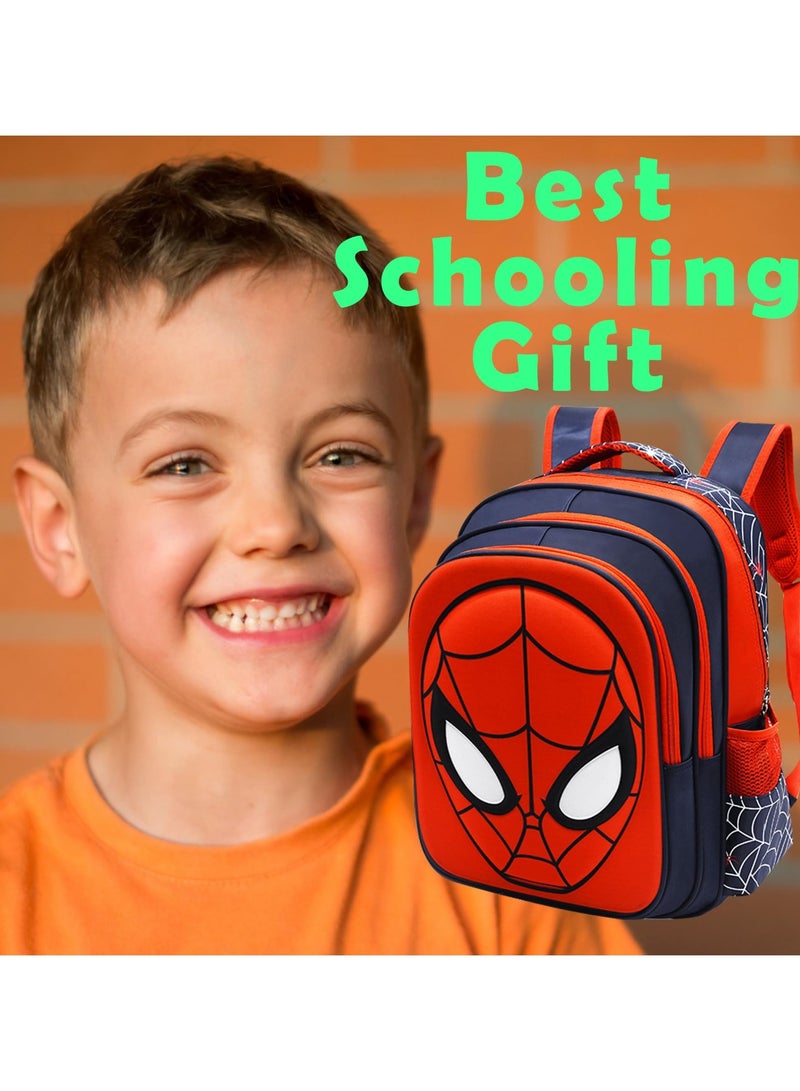 School Bag for Boys Girls Spiderman Face Backpack Waterproof Double Travel Bags Daypack School Bag Gifts for Kids Kindergarten/Nursery Backpack - Image 1