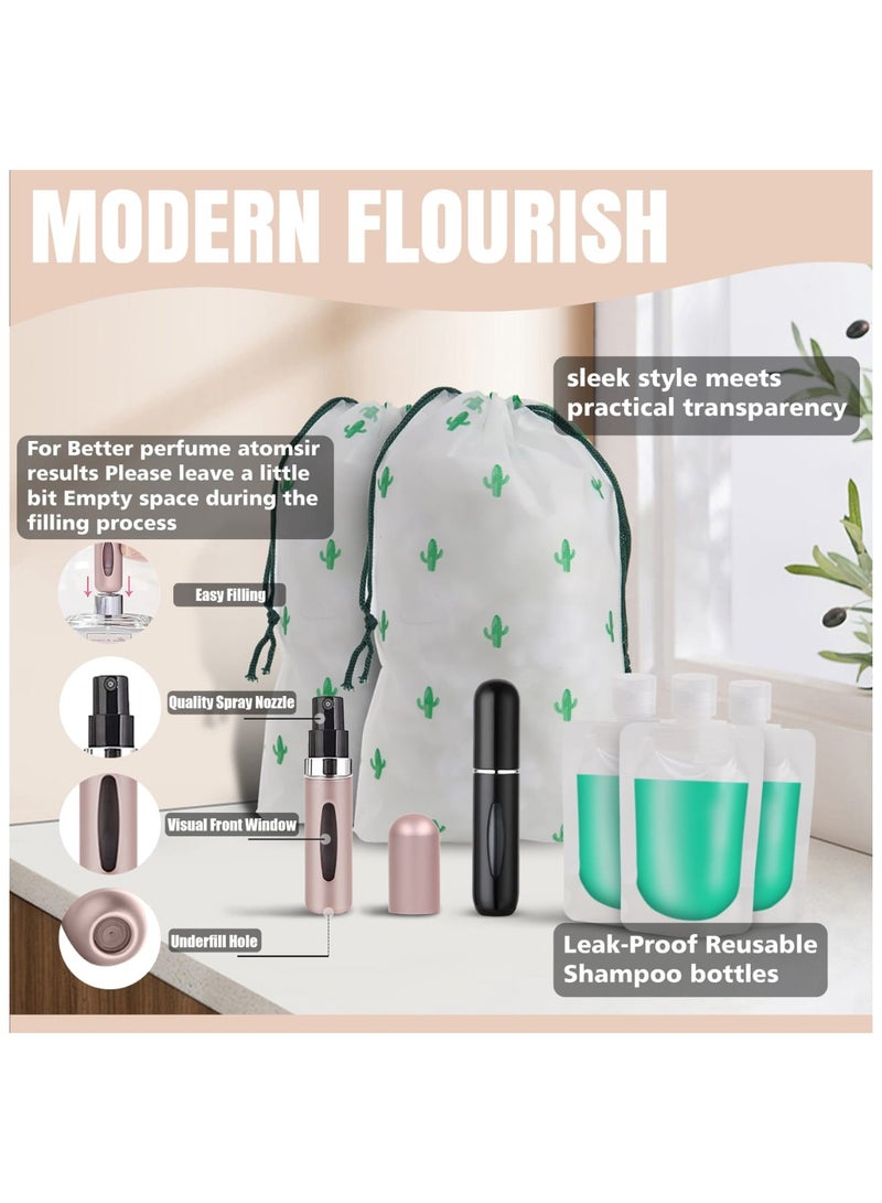 آركشاين ArcShine™️ 15 قطعة من حقائب تنظيم السفر متعددة الاستخدام للأمتعة [يتضمن رذاذ العطور] حقائب تنظيم حقائب السفر المكعبات للملابس والأحذية والإكسسوارات | أساسيات السفر المقاومة للماء - Image 3