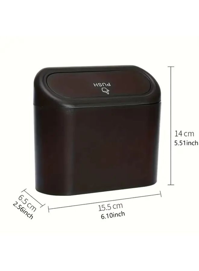Black Car Door Hanging Trash Bin Leak Proof Compact Lid Side Storage Box - Image 4