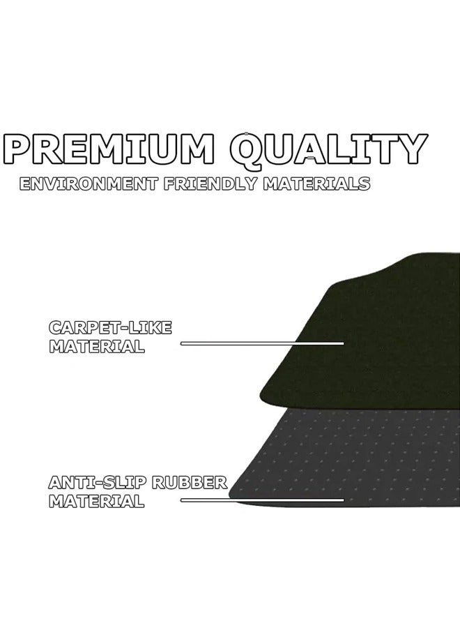 Arabest Car Floor Mat 4-piece Set Carpet Universal Floor Mat Complete Set Car Floor Mat Four Seasons Universal Foot Mat Suitable for Cars, SUVs, Trucks Interior Mat with Safety Heel Mat - Black  - Image 2