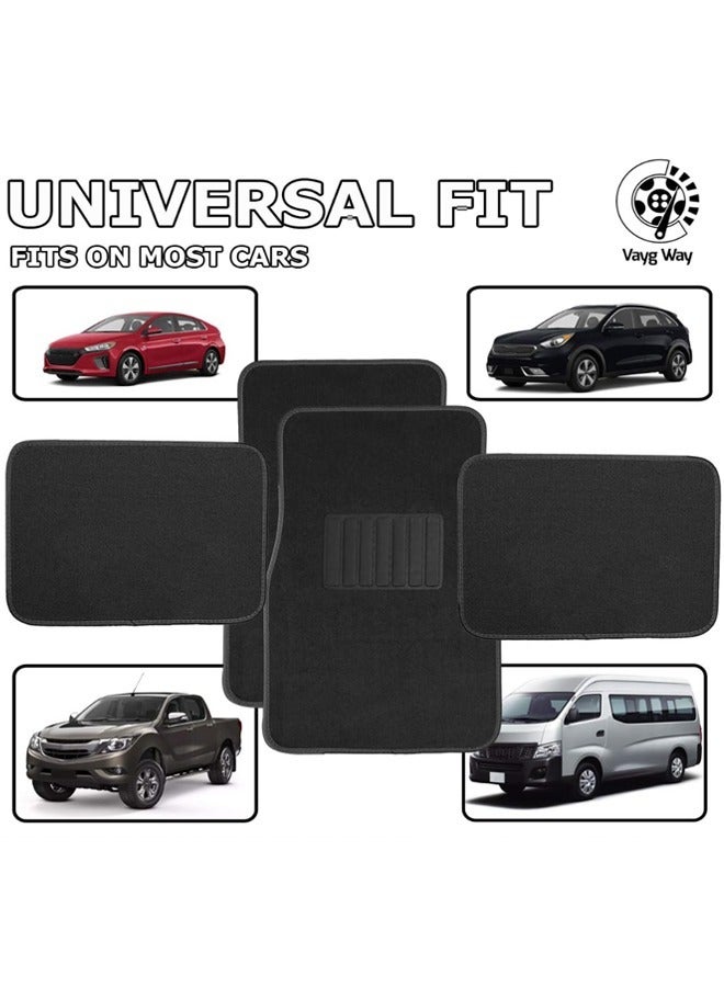 Arabest Car Floor Mat 4-piece Set Carpet Universal Floor Mat Complete Set Car Floor Mat Four Seasons Universal Foot Mat Suitable for Cars, SUVs, Trucks Interior Mat with Safety Heel Mat - Black  - Image 4