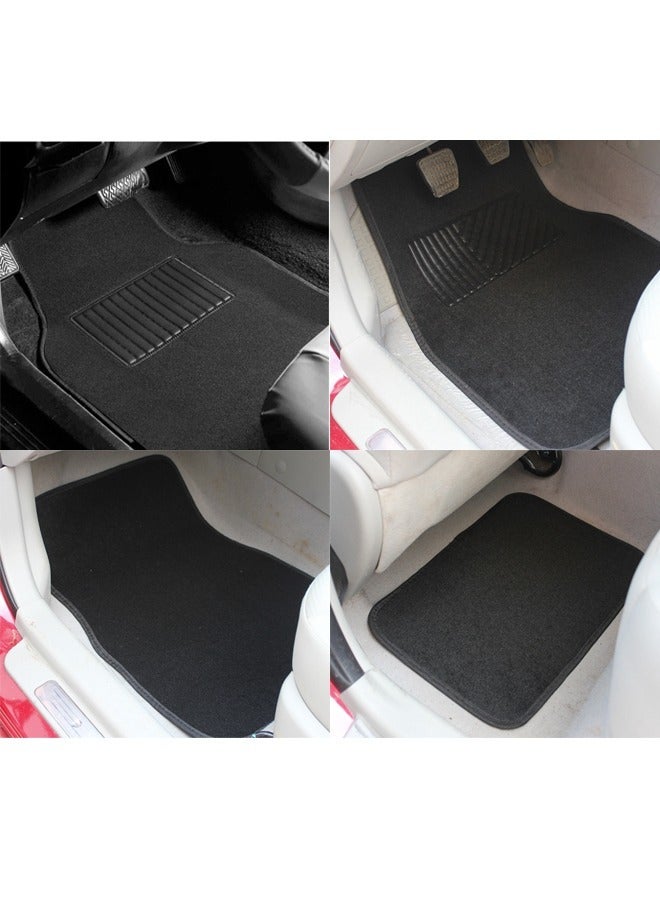 Arabest Car Floor Mat 4-piece Set Carpet Universal Floor Mat Complete Set Car Floor Mat Four Seasons Universal Foot Mat Suitable for Cars, SUVs, Trucks Interior Mat with Safety Heel Mat - Black  - Image 5