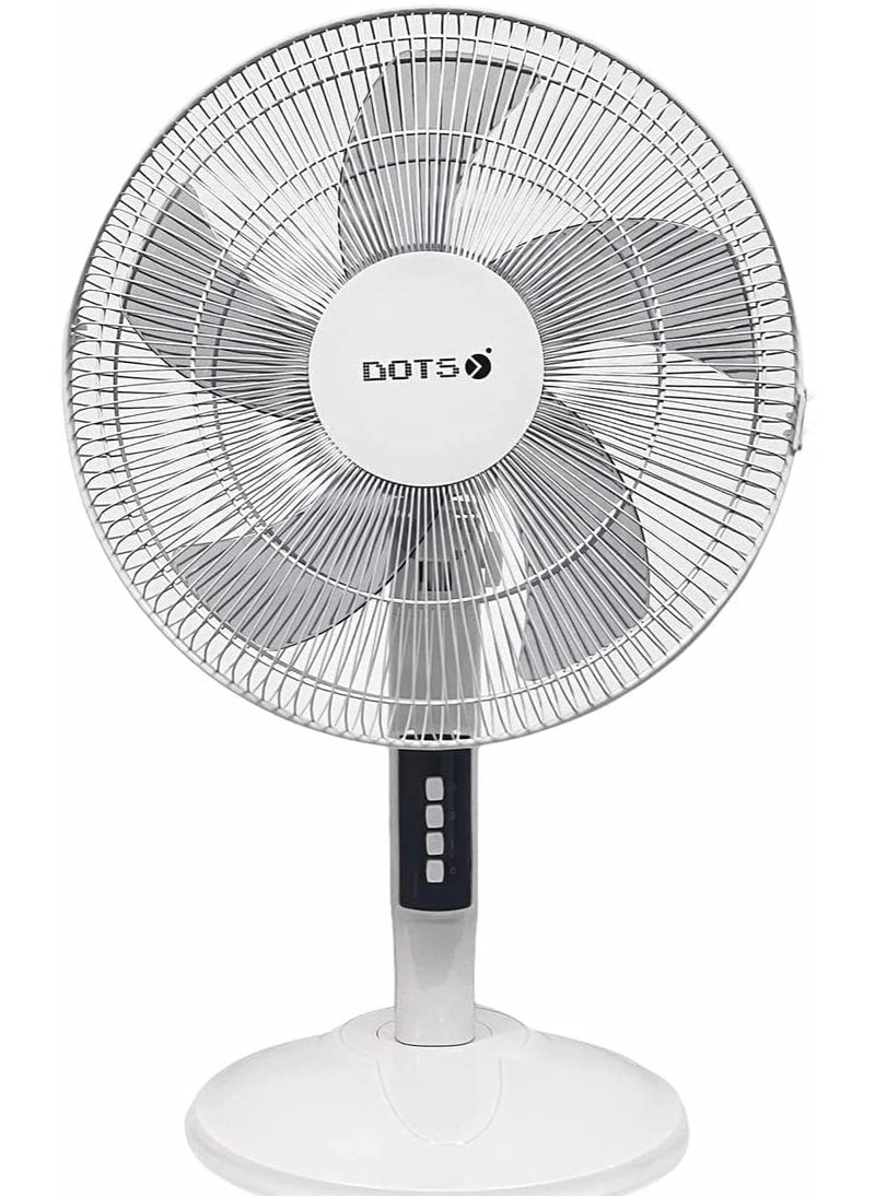 DOTS Table Fan, Full Copper Motor 71×20mm, 5 Blades, 3-Speed Control, ABS Body, 70W – Powerful & Quiet Cooling  - Image 1
