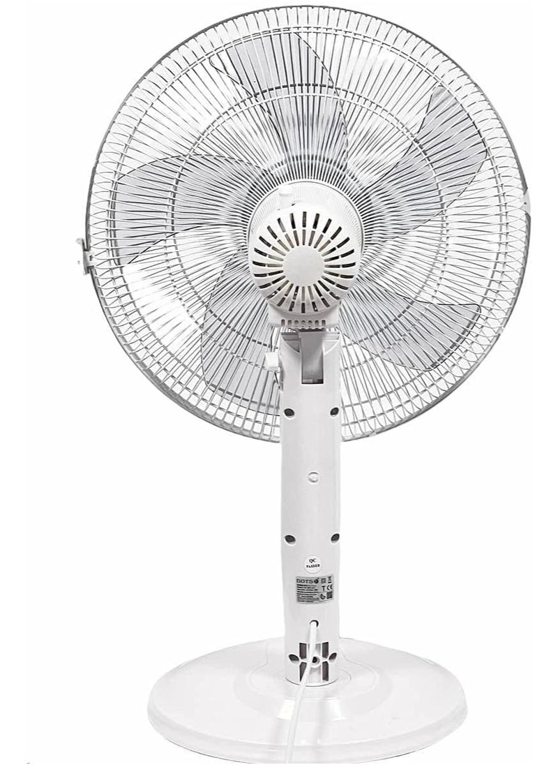 DOTS Table Fan, Full Copper Motor 71×20mm, 5 Blades, 3-Speed Control, ABS Body, 70W – Powerful & Quiet Cooling  - Image 4