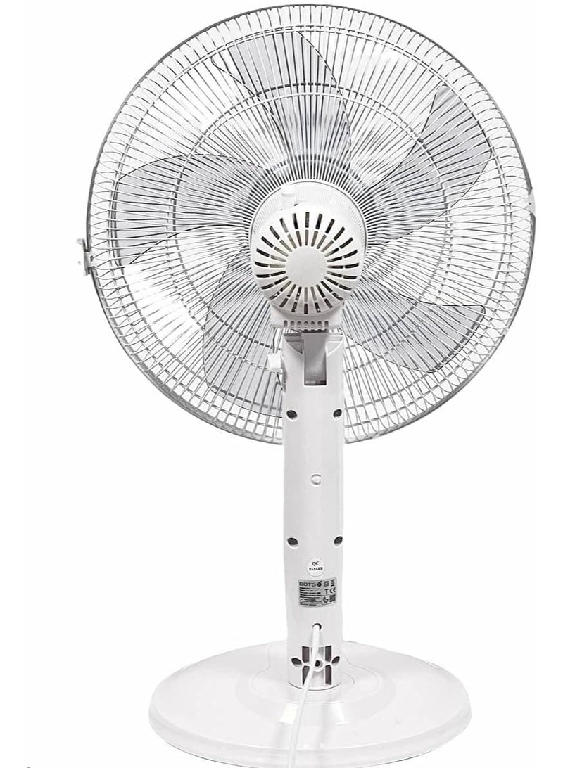 دوتس مروحة طاولة بمحرك نحاس بالكامل 71×20 مم، 5 شفرات، 3 سرعات، هيكل ABS، 70 واط – تبريد قوي وهادئ - Image 5