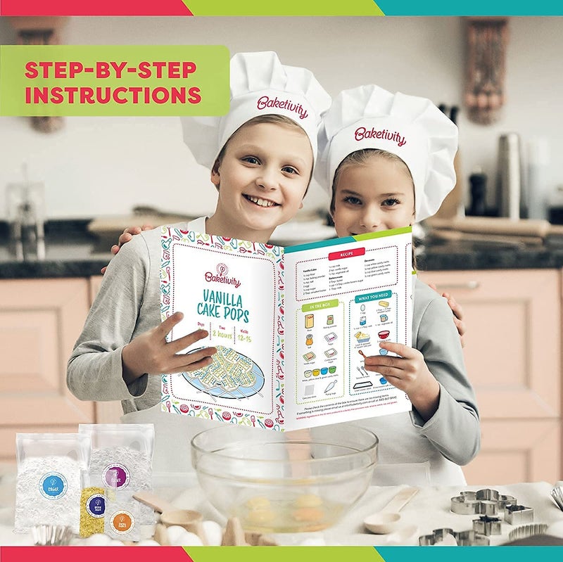 BAKETIVITY Kids Baking DIY Activity Kit - Bake Delicious Vanilla Cake Pops with Pre-Measured Ingredients - Best Gift Idea for Boys and Girls Ages 6-12 - Image 3