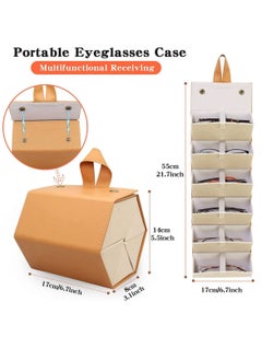 Generic Sunglass Eyeglass Organizer Collector 6 Slot PU Eyeglasses Storage Case Box Multiple Hanging Eyewear Display  - Image 2