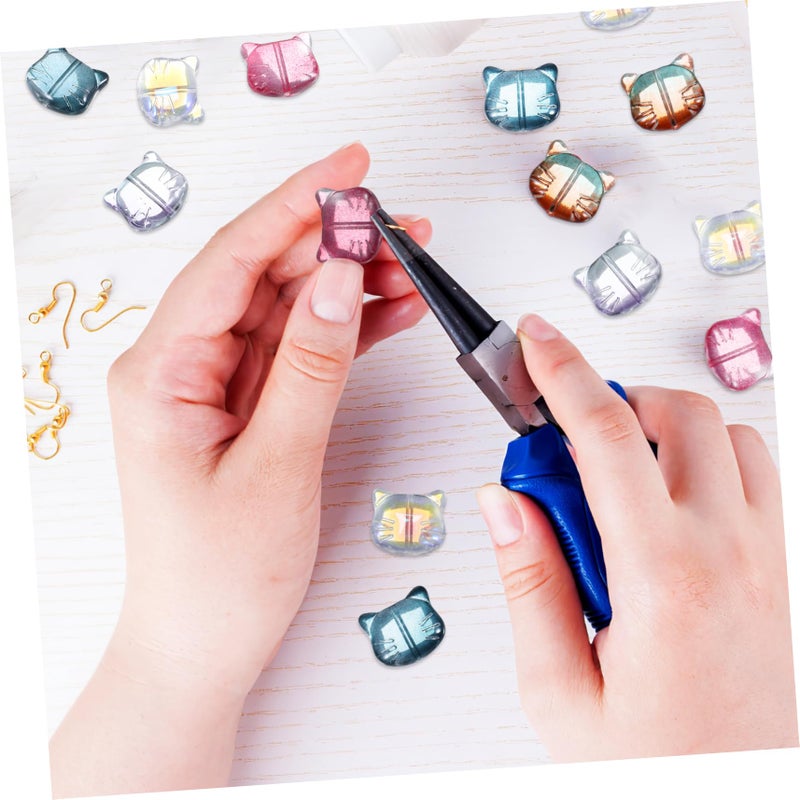 50pcs Cute Cat Spacer Beads for DIY Jewelry Making Glass Beads for Bracelets Animal Charms - Image 4