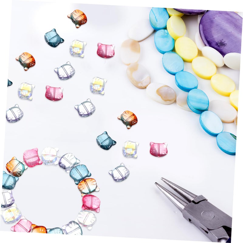 50pcs Cute Cat Spacer Beads for DIY Jewelry Making Glass Beads for Bracelets Animal Charms - Image 3