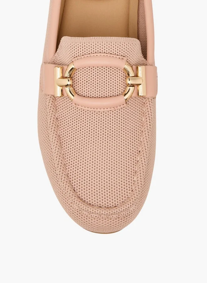Le Confort Women Textured Slip-On Comfort Loafers with Metal Trim