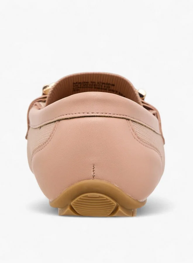 Le Confort Women Textured Slip-On Comfort Loafers with Metal Trim