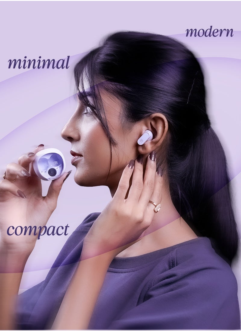 Faster Mystic Wireless Earbuds, Bluetooth 5.3 Earphones, 4Hrs Playback Ear Buds Premium Deep Bass Ear phones Stylish Charging Case- Digital Display, Touch Control Headphones for iOS Android Workout- Stylish Charging Case Premium Deep Bass Wireless Earphone (Purple)  - Image 4
