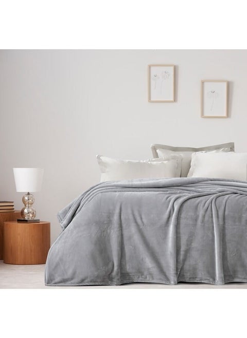 Velvet Blanket 220 x 240 cm-Grey