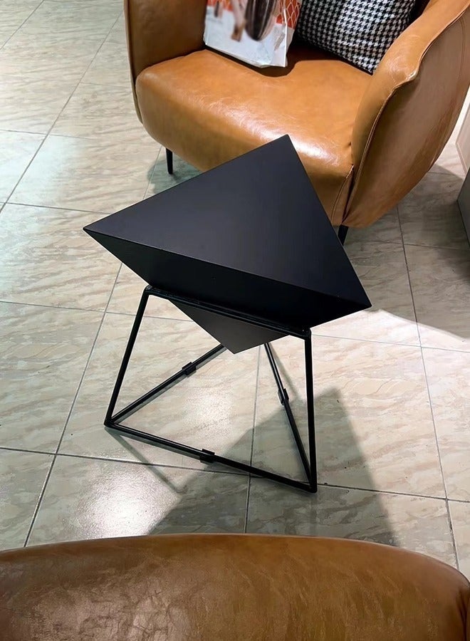 Raffine طاولة جانبية صغيرة بتصميم هندسي حديث متعددة الاستخدامات 1 قطعة مقاومة للعوامل الجوية مناسبة للاستخدام الداخلي والخارجي لغرفة المعيشة وغرفة النوم والفناء 46x55 سم (مجموعة كاملة) - Image 5