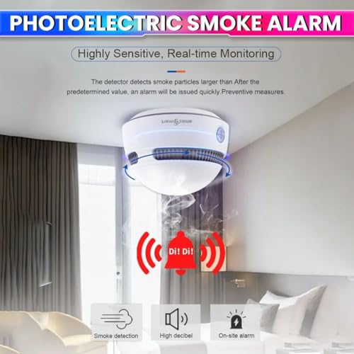 amiciSmart WiFi Smoke Detector with Photoelectric Sensor | SmartLife App Fire Alarm Sensor | 85dB Loud Alert | Battery Operated | 10-Year Life | Remote Monitoring & Test Function - Image 3