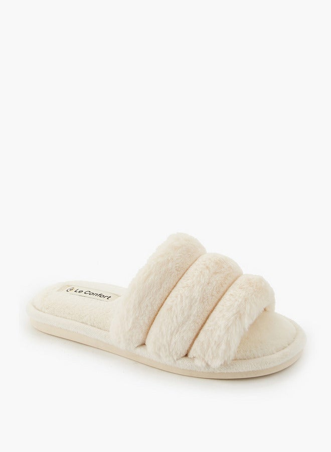 Le Confort Women Faux Fur Bedroom Slippers - Image 1