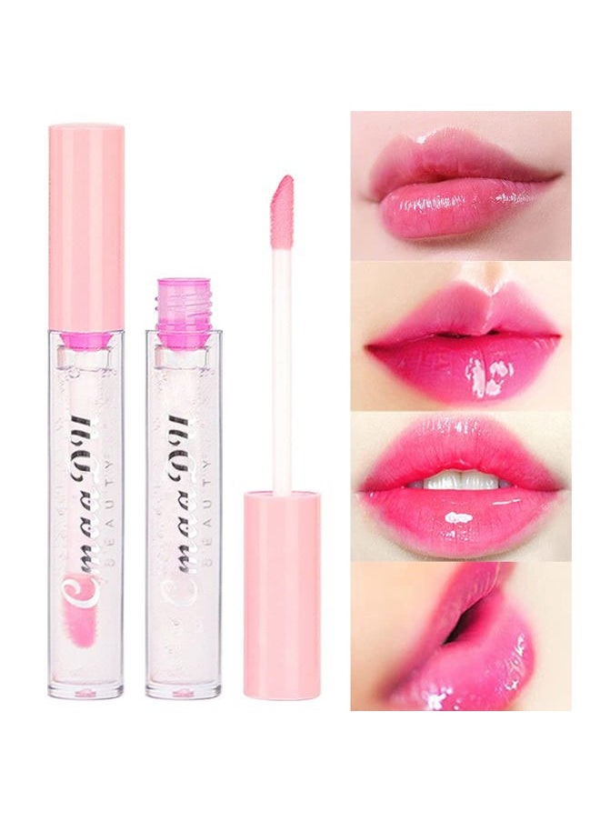 BINGBRUSH 2 Pcs Color Changing Lip Gloss Lip Oil Tinted, Pink Magic Mood Lipstick,Temperature Color Change Lip Stain Lip Balm, Longlasting Lips Will Not Dry Out  - Image 2