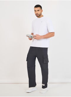 Styli Micro Pique Knit Oversized T-Shirt with Reflective Logo  - Image 2