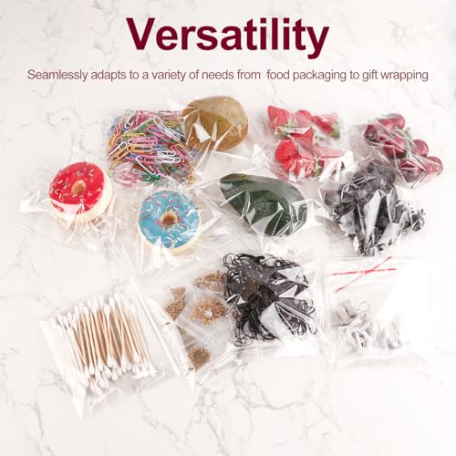 Ksmxos 300PCS Clear Self Sealing Cellophane Bags - Cookie, Candy & Bread Bags (5x6 Inches) - Image 3