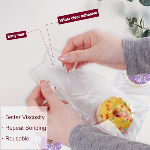 Ksmxos 300PCS Clear Self Sealing Cellophane Bags - Cookie, Candy & Bread Bags (5x6 Inches) - Image 4