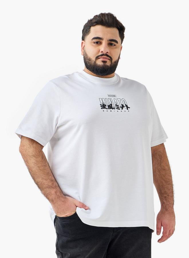 ماكسيم تيشيرت رجالي بطبعة ميناتو ناميكازي بياقة دائرية وأكمام قصيرة بقصة عادية - Image 1