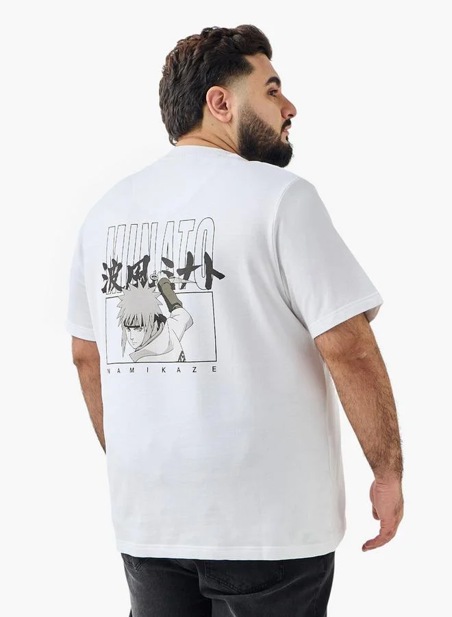 Maxim  Men Regular Fit Crew Neck Short Sleeve Minato Namikaze Print T shirt for Men | Best Price UAE