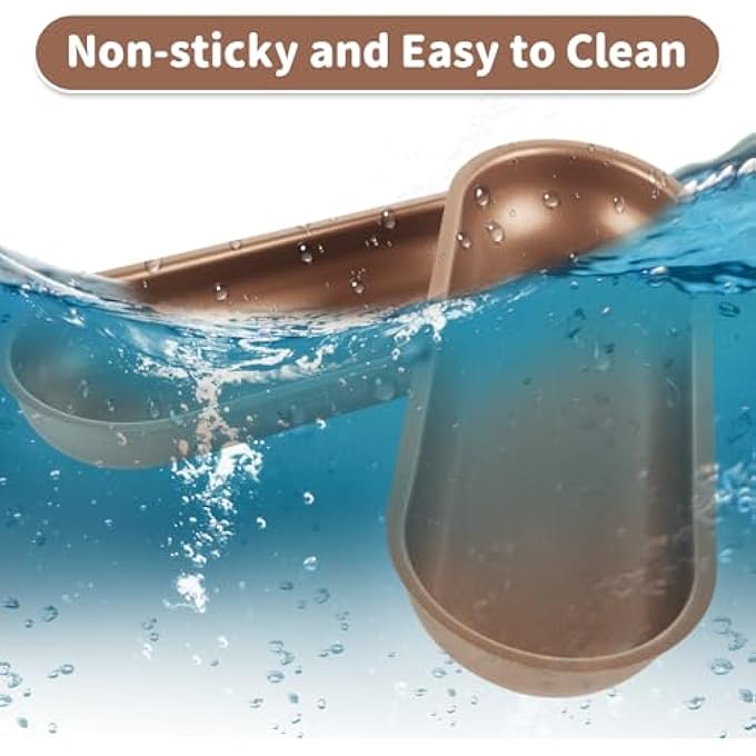 6 PCS 7 Inch Hot Dog Bun Pan Gold HotdogShaped Bread Loaf Pan 7 Inch Baguette Bread Pan NonStick Carbon Steel Mini Cake Pans for Baking Kitchen Picnic 75x28x1 inch - Image 5