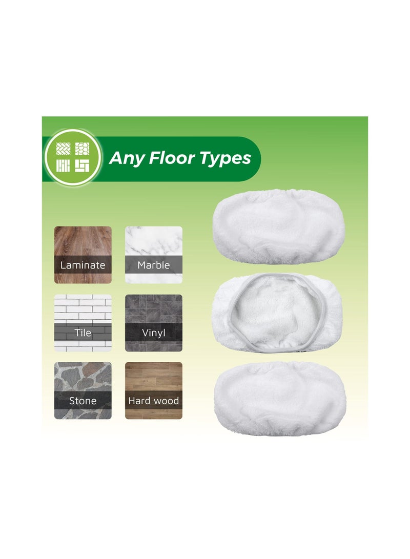 3 Pack Washable Sweeper Pads, Reusable Cotton Mop Refills Eco-Friendly Mop Pad Replacement Durable Dust Mop Covers Multipurpose Floor Cleaning Pads Cotton Mop Refills for Swiffer - Image 5