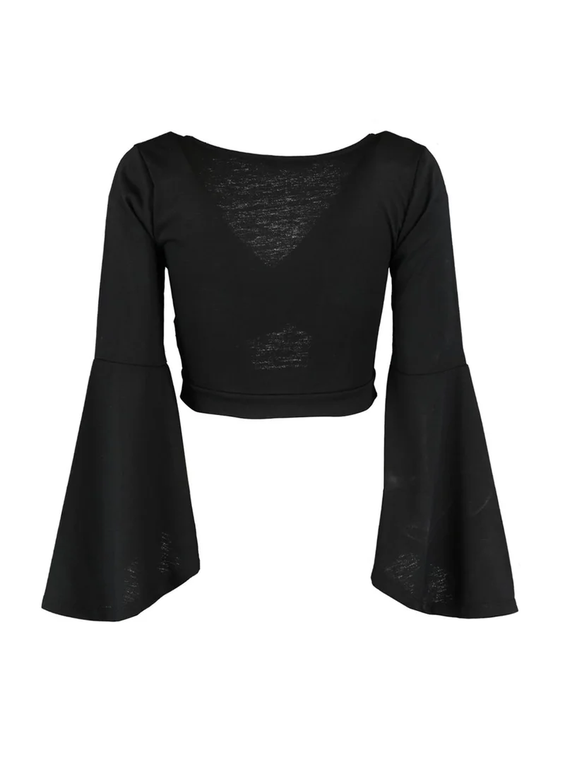 trendyol Cross Strap Flute Sleeve Top