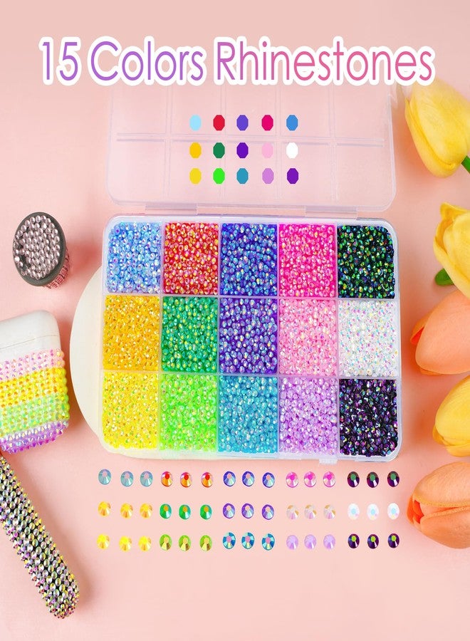 Canvalite 18000Pcs Rhinestones for Face Multi Color Face Gems Face Jewels for Eye, Hair, Nail Gems with Quick Dry Makeup Glue, Rhinestones Picker, Tweezers for Nail Art & Face Makeup - Image 3