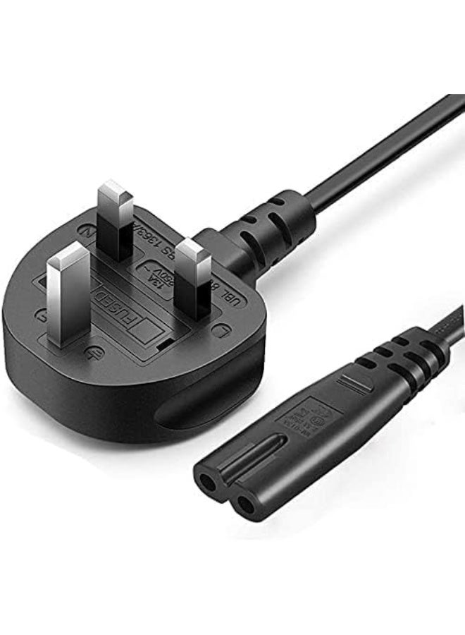 Zexen كابل طاقة 2 دبوس 2 سنون سلك طاقة قابس المملكة المتحدة سلك طاقة تيار متردد لتلفاز LED، طابعة، شاشة، وحدة تحكم، غلاية، مكنسة كهربائية - 1.5 متر، 1 قطعة - Image 1