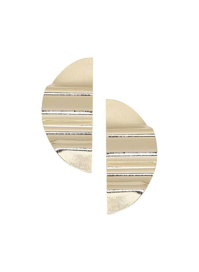 SOHI Women's Dented Minimal Stud Wear | Gold Colour | Alloy Material | Push Pin Closure | Metallic Earrings | Fashion - Image 1