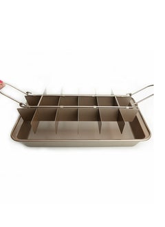 Brownie Baking Tray, Non-Stick Brownie Cake Pan with Dividers and Grips, 18 Pre-slice Brownie Pan for Baking Bread, Cookie, Cake, Chocolate(Champagne Gold) - pzsku/ZD6FA7465687C5867135FZ/45/_/1731985996/ab683f5d-d379-458b-94a9-0e18ce7414fb