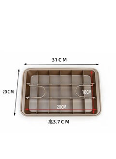 Brownie Baking Tray, Non-Stick Brownie Cake Pan with Dividers and Grips, 18 Pre-slice Brownie Pan for Baking Bread, Cookie, Cake, Chocolate(Champagne Gold) - pzsku/ZD6FA7465687C5867135FZ/45/_/1731986026/0b759aa9-4638-4d7a-bcd5-156e1f687307