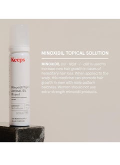 Keeps Keeps Extra Strength Minoxidil for Men Topical Aerosol Foam 5%, Hair Growth Treatment - 3 Month Supply (3 x 2.11oz Bottles) - Thicker, Longer Hair - Slows Hair Loss & Promotes Hair Regrowth  - Image 5